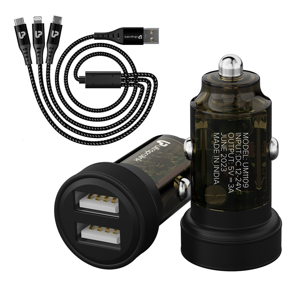 ProCar USB-C KFZ Ladekabel 3000mA Belastbarkeit Strom max.=3A Stecker mit  Kabel 12V zu 5 V, 24V zu 5V